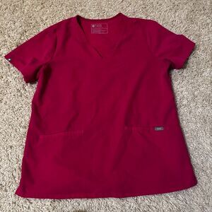 figs pink scrub top size large
